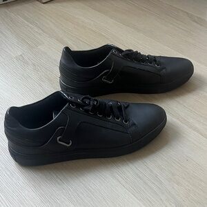 Versace black leather sneakers